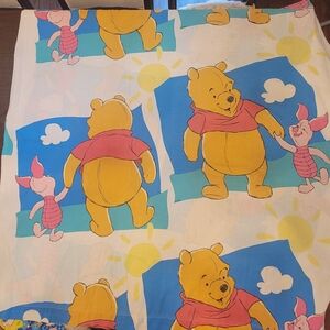 Winnie the Pooh & Piglet Twin Size Flat Sheet Disney Vintage Made In USA